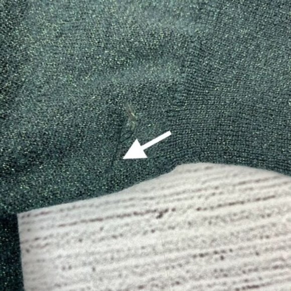 Schumacher Metallic Green Wool Pullover Sweater Size 3 Wide Raglan Sleeve - Picture 7 of 10